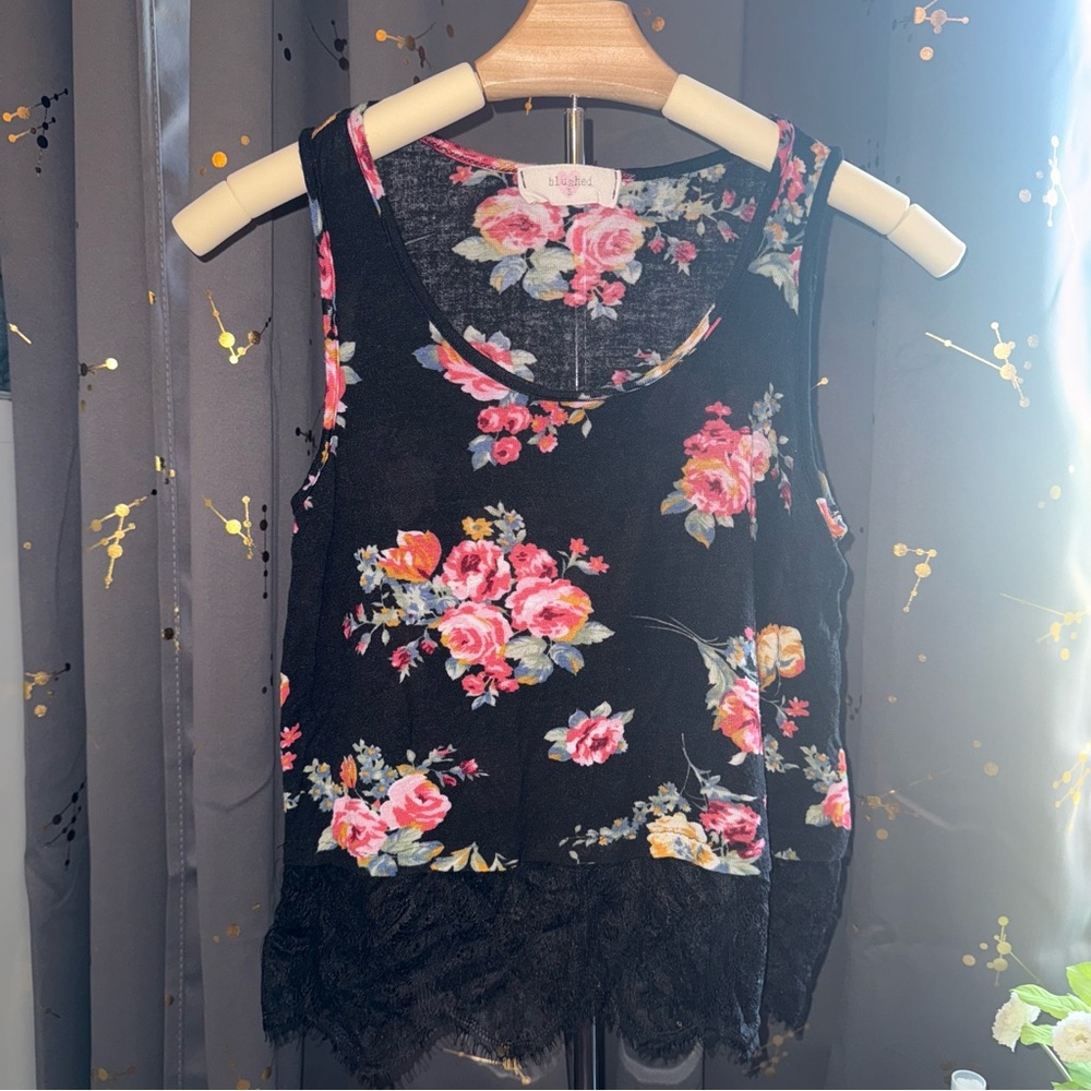 Blushed Floral Cropped Tank Top